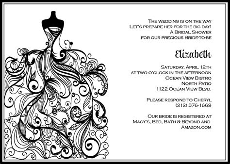 black  white printable invitation