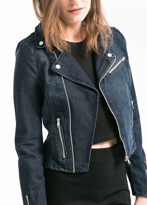 Mango Denim Biker Jacket 80 Denim Biker Jacket Winter Jacket