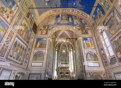 Scrovegni Chapel or Arena Chapel with frescoes by Giotto di Bondone ...