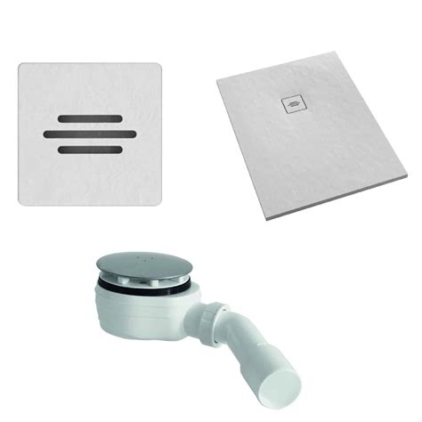 Receveur De Douche Rectangle Extra Plat En Pierre Blanche Surface