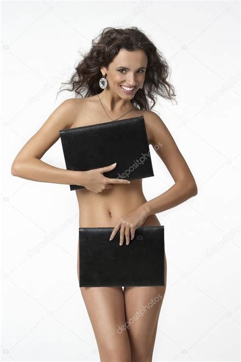 Naked Business Woman Holding Folder Stock Photo By Sekundator 15417769