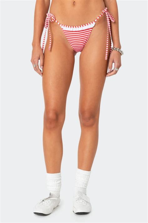 Edikted Zora Striped String Bikini Bottom Xs Requests Flip App