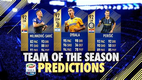 Fifa Team Of The Season Serie A Prediction Tots Dybala Milinkovic