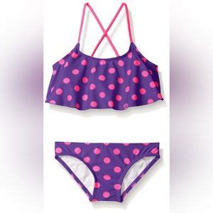 Kanu Surf Swim Kanu Surf Girls Karlie Flounce Bikini Beach Sport Piece Swimsuit Size Nwt