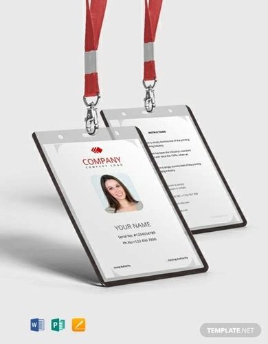 Vertical Id Card 10 Examples Illustrator Word Pages Photoshop