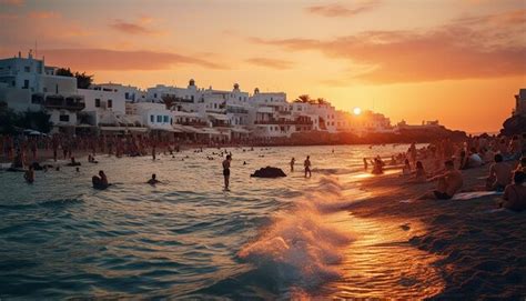 Premium AI Image | Sunset in mykonos