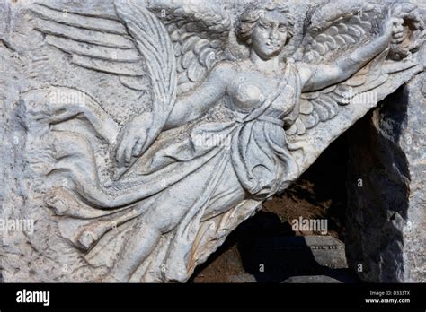Nike The Greek Goddess Of Victory Ephesus Archaeological Site Stock