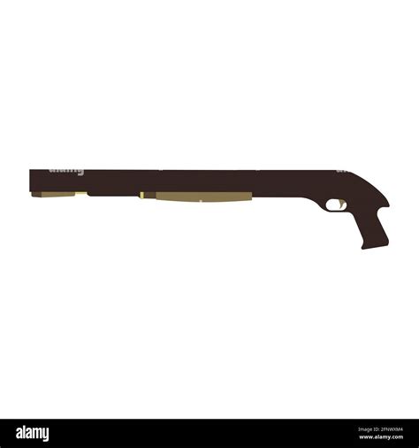 Shotgun Gun Vector Illustration Rifle Military Isolated White Shotgun