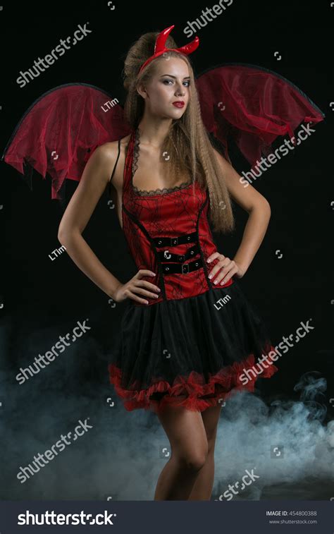 Sexy Blonde Girl Wearing Halloween Costume Stock Photo 454800388 Shutterstock