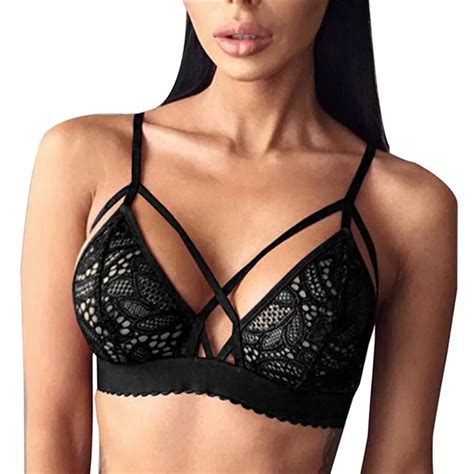 Efinny Sexy Women Lace Floral Bralette Bralet Bra Bustier Crop Tops