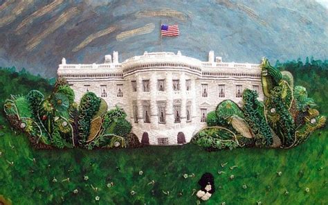 Beaded White House Portrait Washington Dc Mixed Media Wall Art Painting