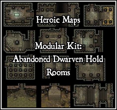 Heroic Maps Modular Kit Abandoned Dwarven Hold Rooms Heroic Maps