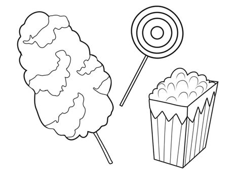 Desenhos de Algodão Doce para Colorir