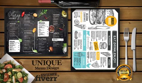 Do Your Elegant Restaurant Menu Design Unique And Creative By Dezign