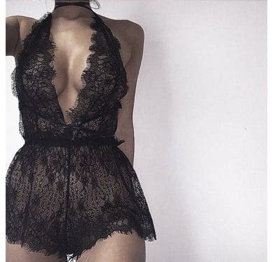 Generic Sexy Lingerie Beautiful Sexy See Through Cutout Sling Pajamas Suit Two Pieces