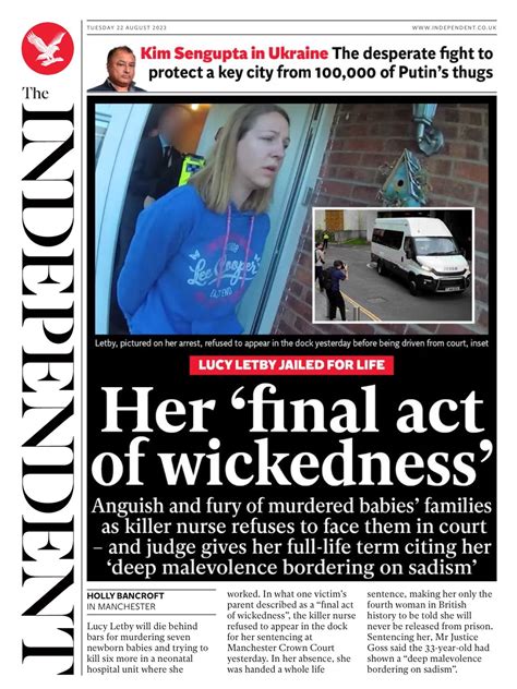 Independent Front Page 22nd Of August 2023 Tomorrows Papers Today