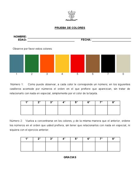 Test De Los Colores Lüscher Formato Pdf