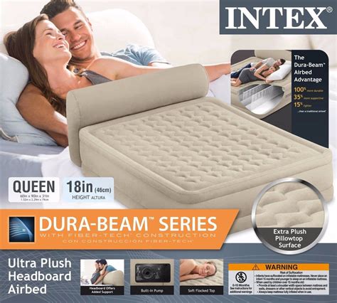 Надувная кровать Intex 64460 (229х152х79см) со встроенным насосом 220В