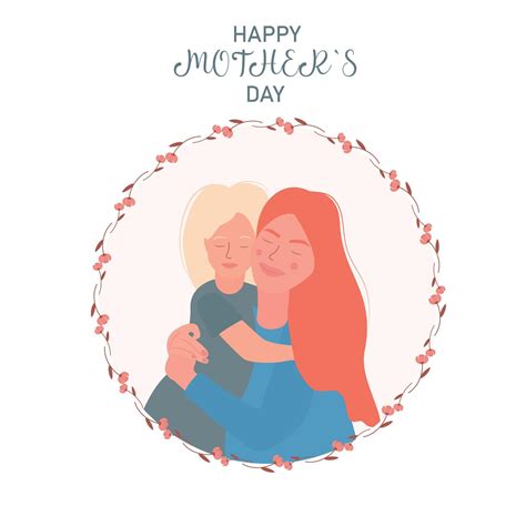 Bonne F Te Des M Res Maman Rousse Avec Sa Fille Blonde Art Vectoriel Chez Vecteezy