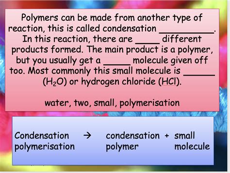 11. 2 Condensation polymerisation | Teaching Resources