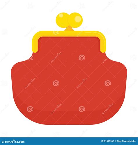 Red wallet icon stock vector. Illustration of dark, business - 81499565