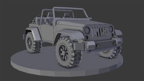 3d Model Wrangler Jeep Vr Ar Low Poly Cgtrader