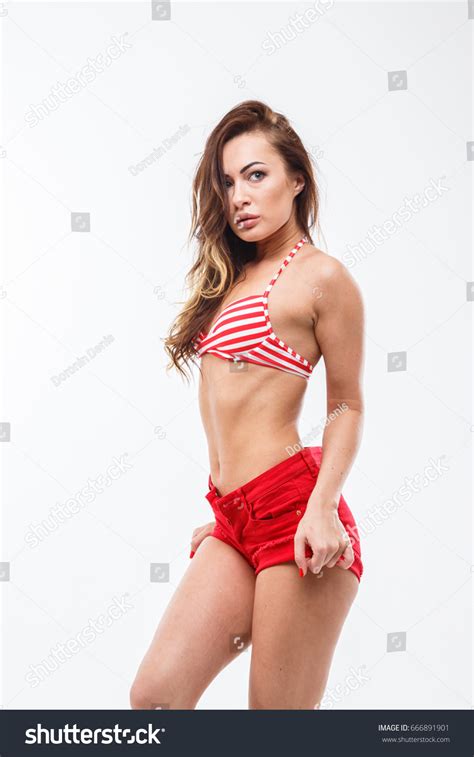 Beautiful Sexy Brunette Girl Swimsuit Underwear Stock Photo 666891901 Shutterstock