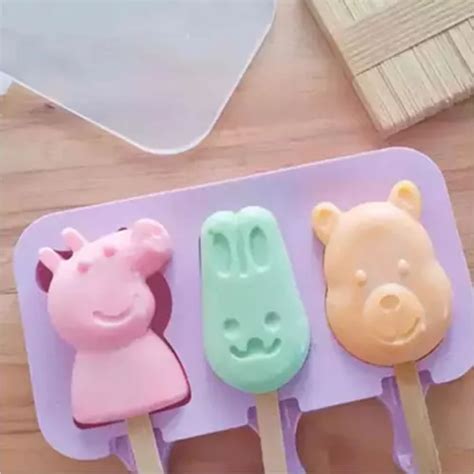 Molde De Silicon Paletas Helado Peppa Pig Oso Conejo 5 En Barinas