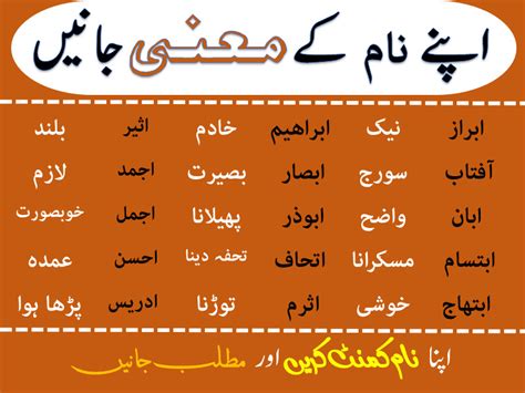 Islamic Names Urdu Meanings