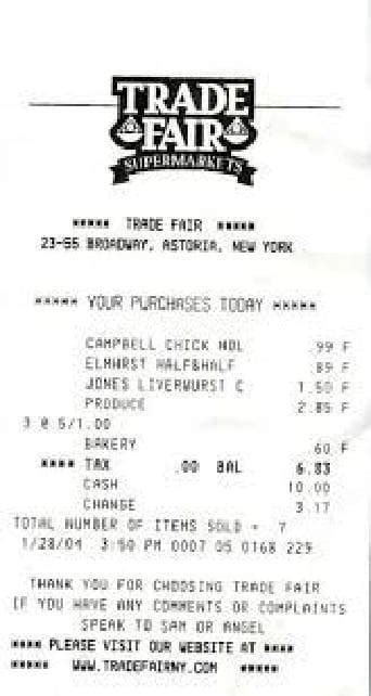 Grocery Store Receipt Template | PDF Template