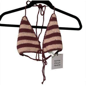 Somedays Lovin Swim Somedays Lovin Stripe Crochet Triangle Bikini Poshmark