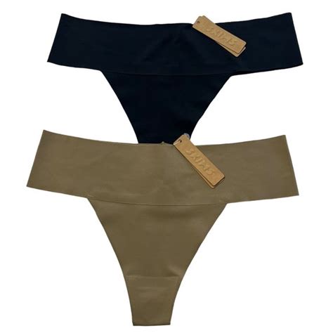 Skims Intimates Sleepwear Skims Naked Thong Lot Of Desert Onyx Womens Small Poshmark