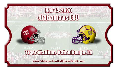 Alabama Crimson Tide vs LSU Tigers Football Tickets | 12/05/20