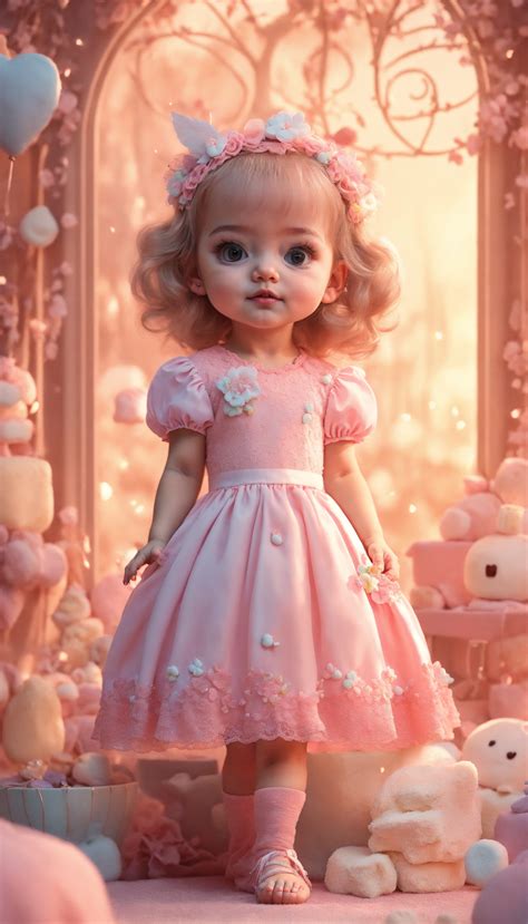 Lexica A Very Beautiful Cute Marshmellow Baby Girl In Love Pastel