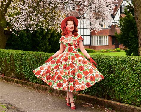 Grace Roses In Bloom Red Dress Red Dress Rock N Roll Dress Deluxe Dress