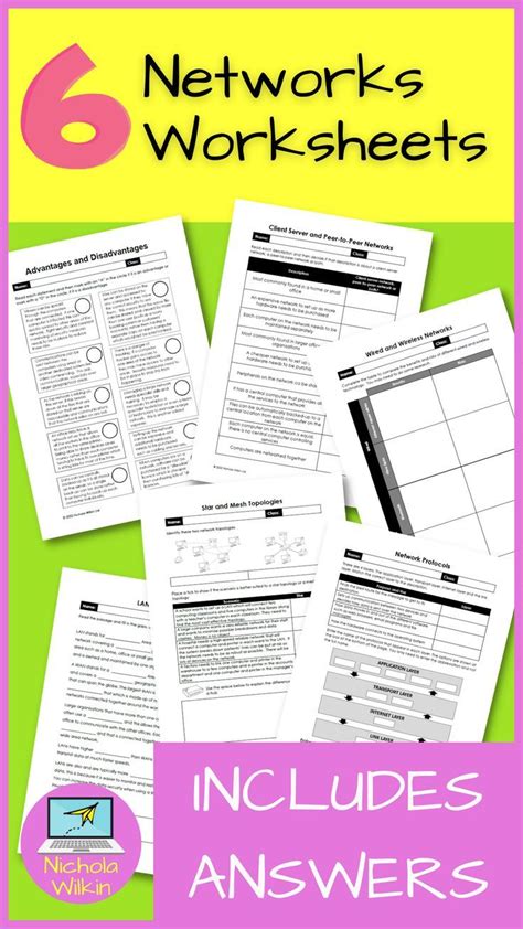 Networks Worksheets School Worksheets Worksheets Educational Worksheets