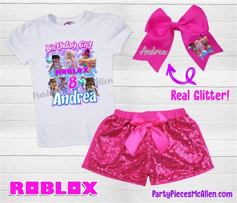 Girls Roblox Birthday Shorts Outfit Sequin Rainbow Shorts | Etsy