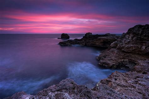 Fonds d ecran Bulgarie Mer Côte Levers et couchers de soleil Falaise