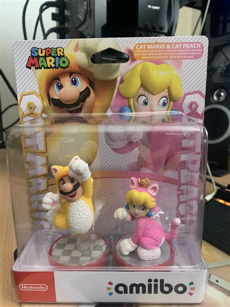 Amiibo Super Mario Cat Mario And Cat Peach Twin Pack Video Gaming