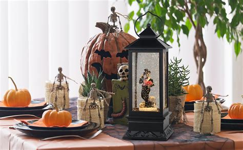 Amazon Eldnacele Halloween Snow Globe Lantern With Hour Timer