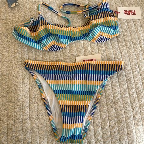 Solid Striped Swim Solid And Striped Technicolor Mosaic Bikini Nwt Poshmark