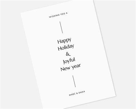 Custom Printable Holiday Card With Minimalist Black And White Etsy