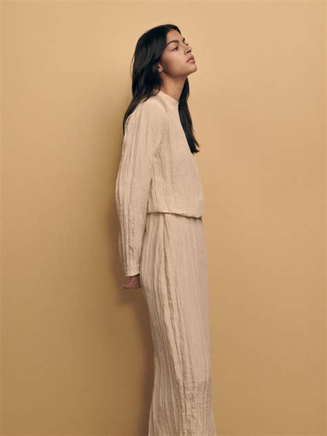 Suknja Od Gu Vane Tkanine Boja Nude Reserved Aq X