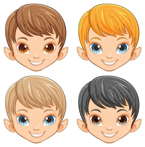 Free Vector | Diverse Cartoon Children Faces Collection