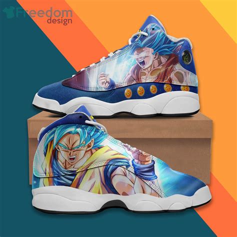 Goku Shoes Super Saiyan Blue Dragon Ball Anime Air Jordan 13 Sneakers