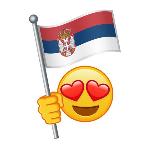 Emoji With Serbia Flag Large Size Of Yellow Emoji Smile 48204337 Vector
