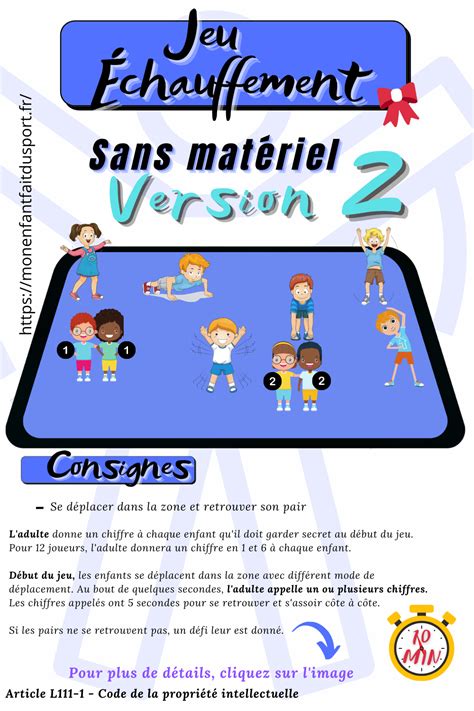 Jeu Déchauffement Sans Matériel Pour Enfant Version 2 Mon Enfant