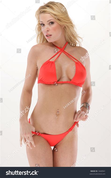Sexy Swimsuit Model Orange Bikini Stock Photo 3440941 Shutterstock