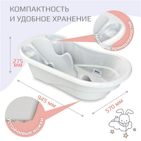 Ванночка для купания KidWick Лайнер белый с термометром купить по цене ...