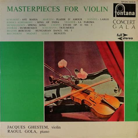 Ghestem Jacques Masterpieces For Violin Schubert Martini H Andel